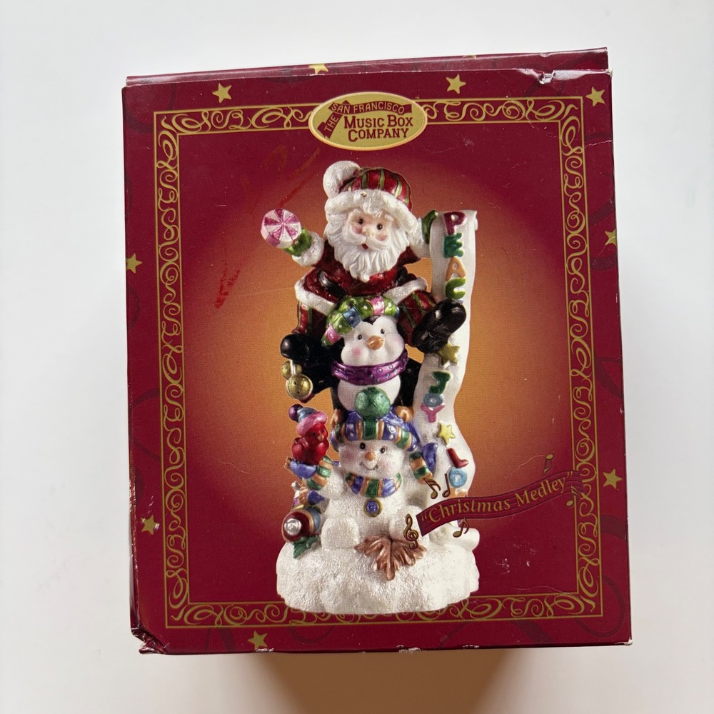 San Francisco Music Box Co Santa Penguin Snowman Christmas Ornament‎ 2001